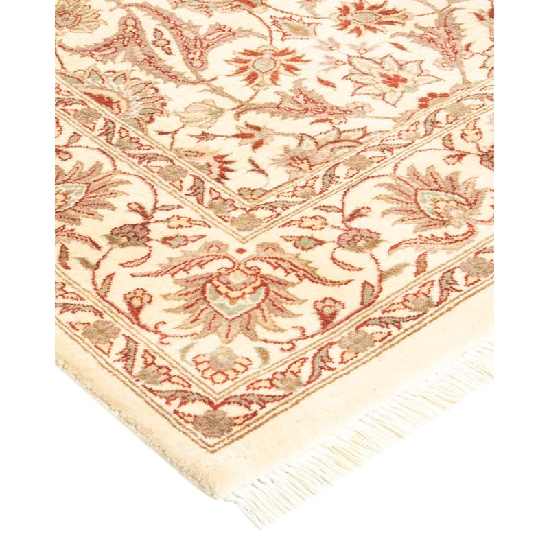Overton Hand Knotted Wool Vintage Inspired Traditional Mogul Ivory Area Rug - 4 x 6