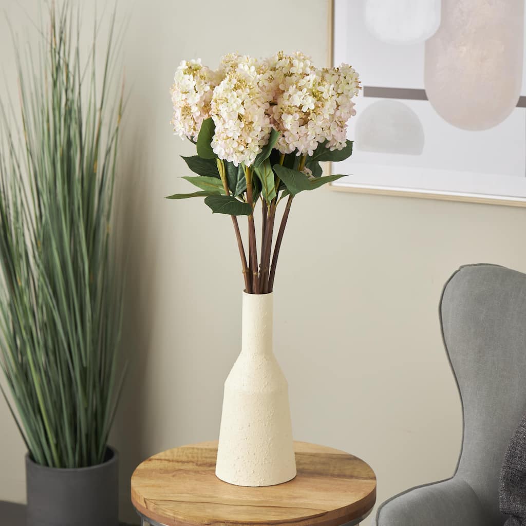 Pink Faux Foliage Tall Hydrangea Artificial Flower Stem (Set of 8)