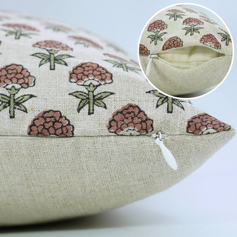 Fabdivine Square Throw Home Decor Pillow Cover 16x16 Inch Living Room Chair Bed Room Boho Accent Soft Cushioncase, Strawberry