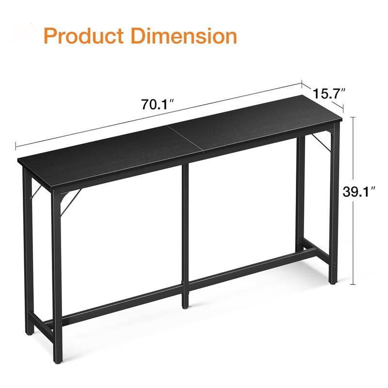 71 Inch Bar Table, Bar Height Pub Table with Sturdy Legs