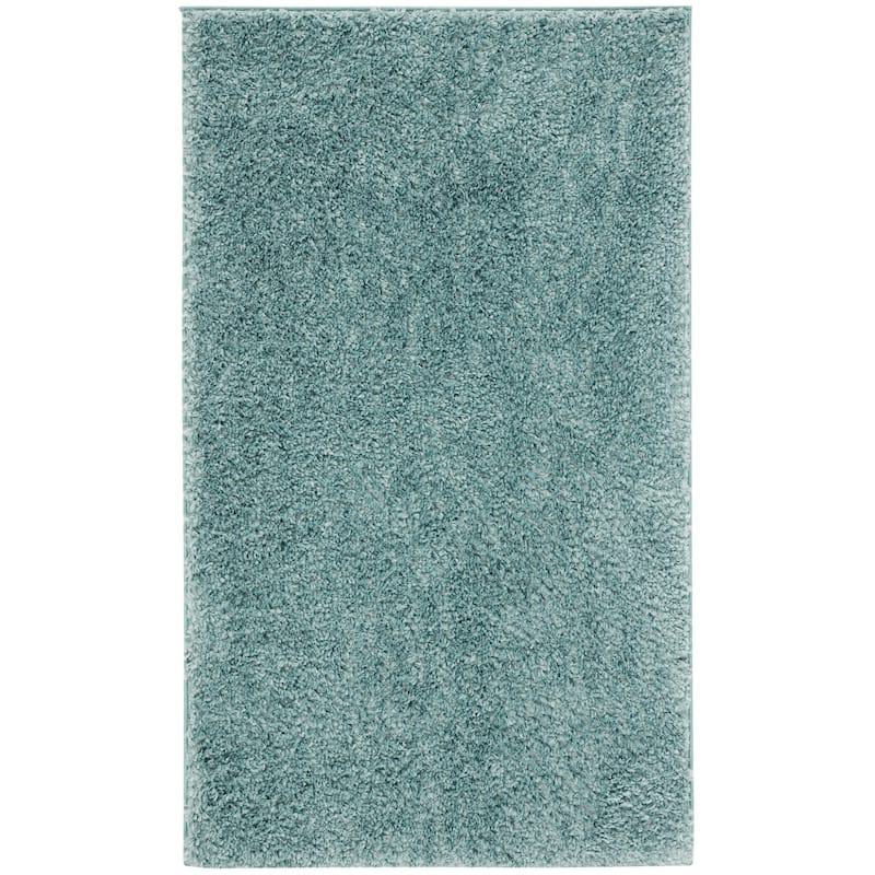SAFAVIEH August Shag Solid 1.2-inch Thick Area Rug - 2'3" x 4' - Aqua - Rectangle