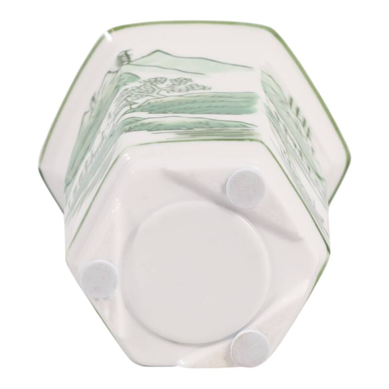 Modern Chinoiserie Ceramic Candle - Sage and Eucalyptus Scented