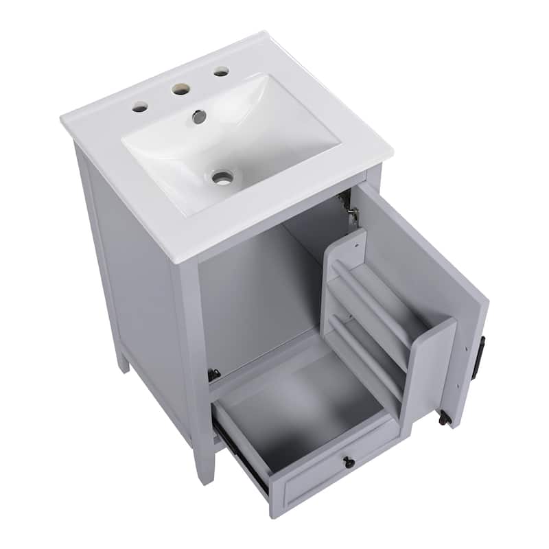 Christopher Knight Home Lysera 20" Bathroom Vanity with Ceramic Sink - 20.00" Lx 18.5" W x 34" H