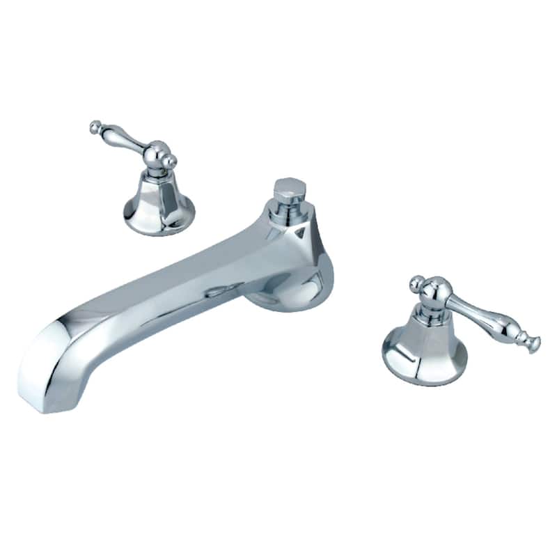 Kingston Brass Metropolitan Deck Mounted Roman Tub Filler with Lever - Polished Chrome