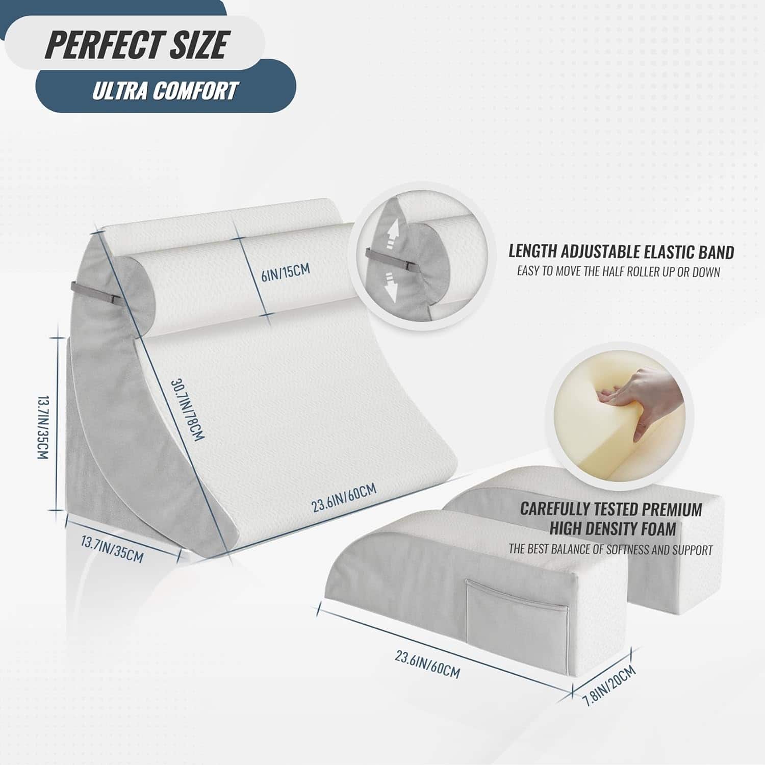 WOWMAX Orthopedic Bed Wedge Pillow Set of 5 for After Surgery Back Support Body Positions Leg