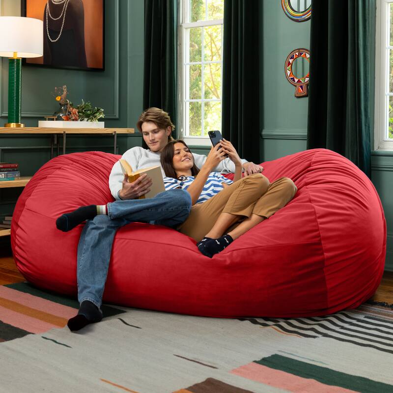 Jaxx Grand Lounger 7 Foot Bean Bag Sofa -Lush Velvet