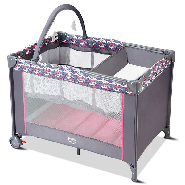 Shop Babyjoy Folding Travel Baby Crib Playpen Infant Bassinet Bed