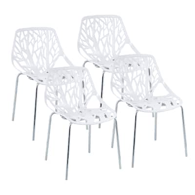 Porthos Home Paola Dining Chairs Set Of 4, Plastic Back, Iron Legs