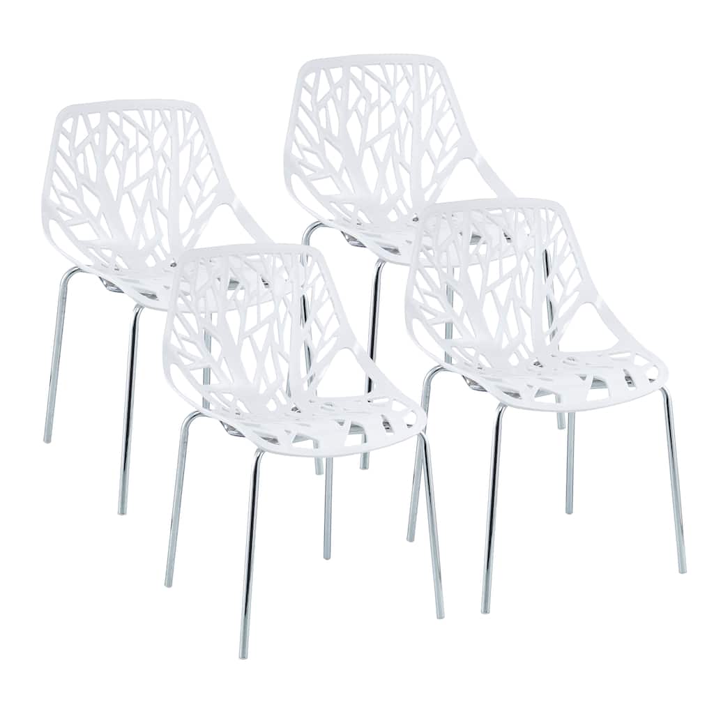 Porthos Home Paola Dining Chairs Set Of 4, Plastic Back, Iron Legs