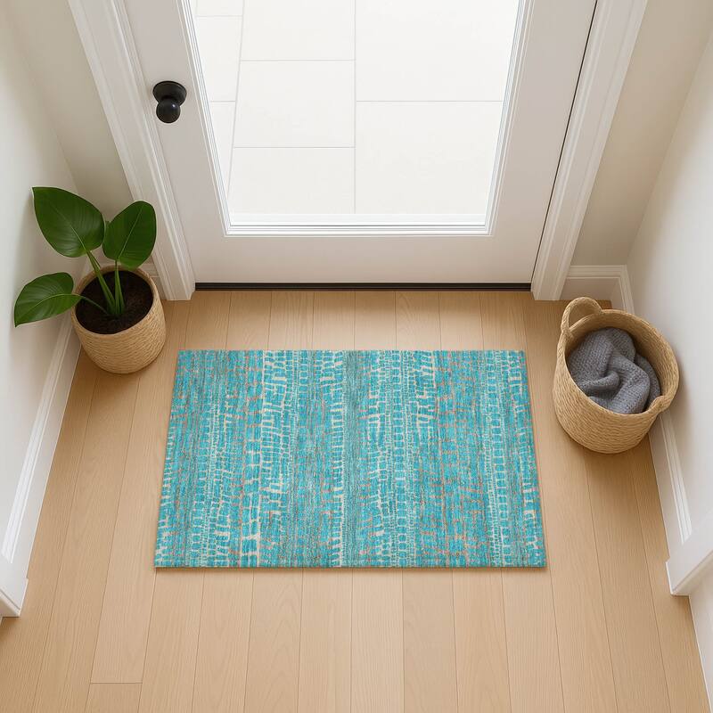 Machine Washable Indoor/ Outdoor Modern Winfield Chantille Rug
