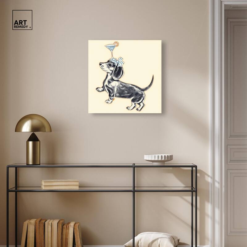 Martini Pup I Canvas by Art Remedy, Gallery Wrapped