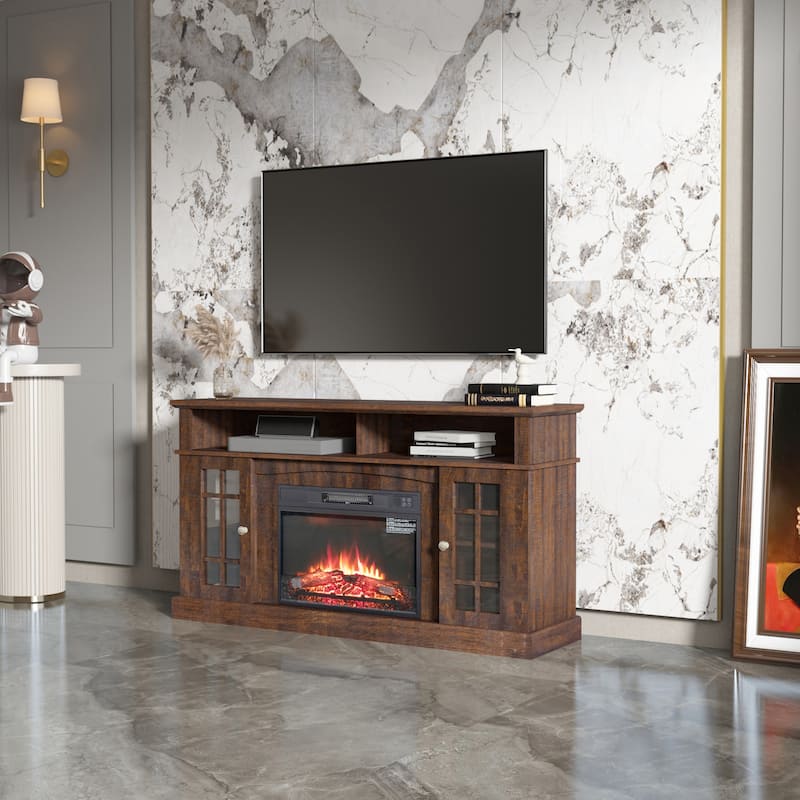 TVstand with electronicfireplace and remote control