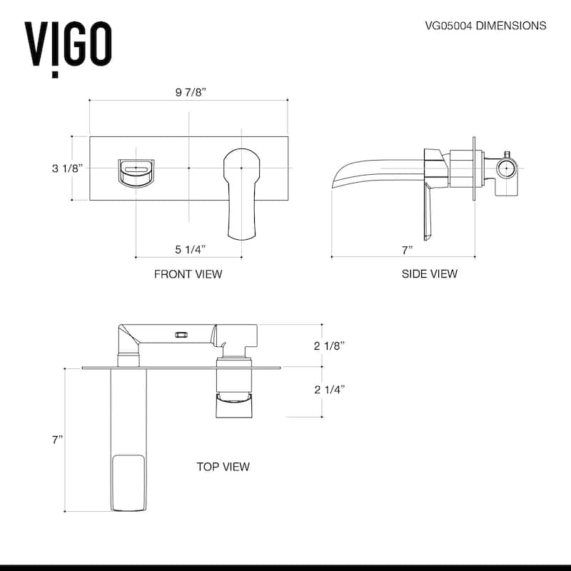VIGO Cornelius 3" H Single Handle Wall Mount Bathroom Faucet
