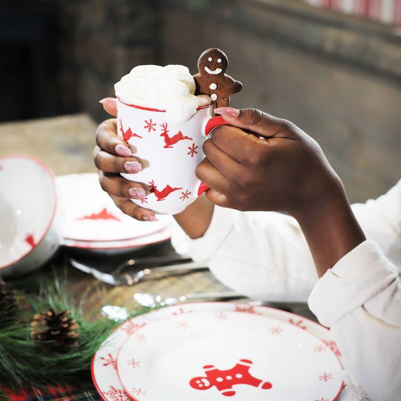 Euro Ceramica Winterfest 4 Piece 12 oz Mugs Set