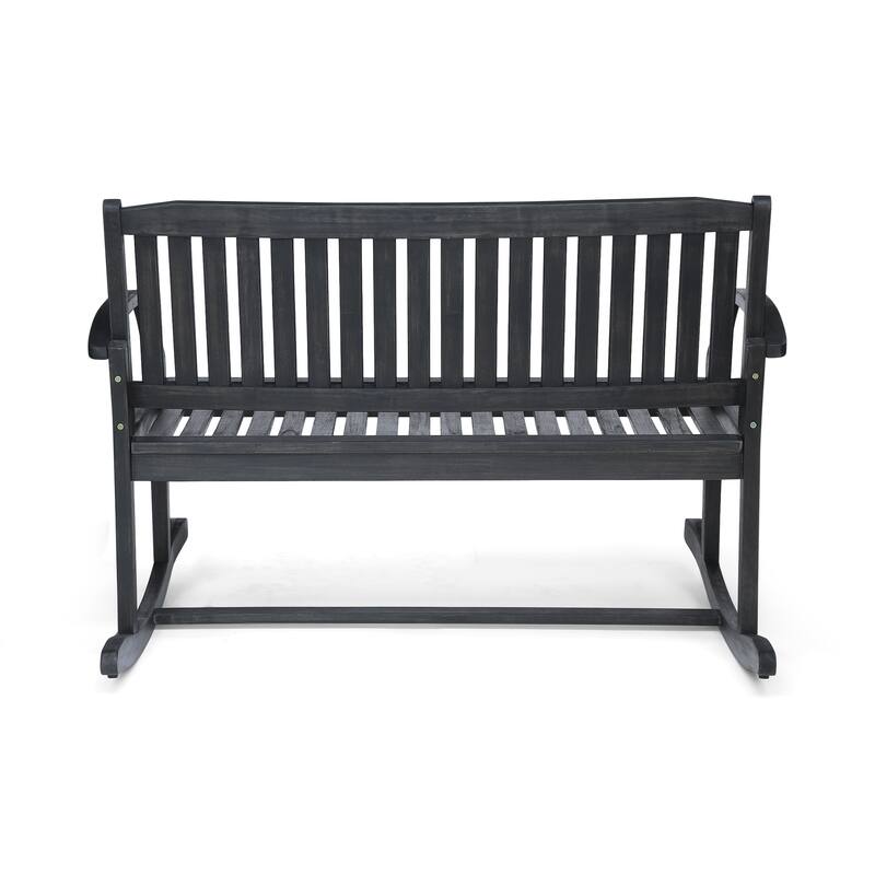 Double Outdoor Acacia Wood Rocking Chair with Armrests