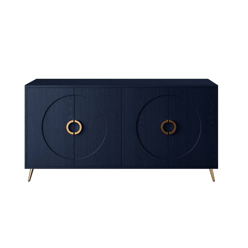 Wooden Accent Storage Cabinet Sideboard/Buffet Coffee Bar Cabinet with Adjustable Shelves for Dining Living Room Entry Hallway