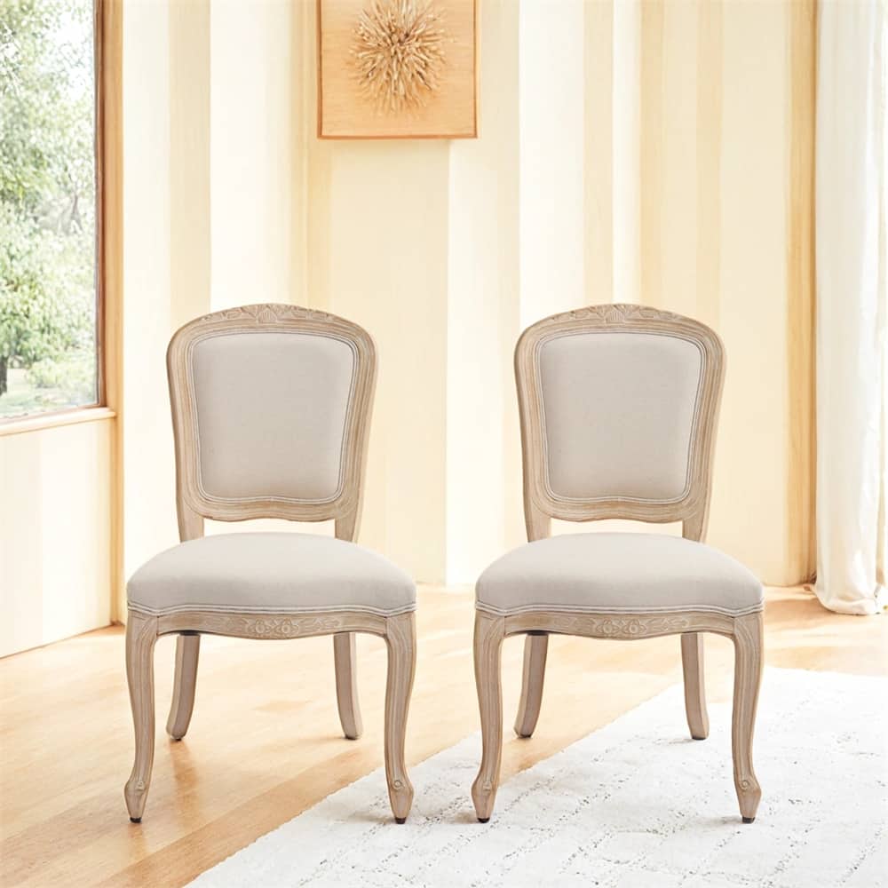 Dining Chairs Set of 2,Upholstered Chairs with Fan-shaped Back