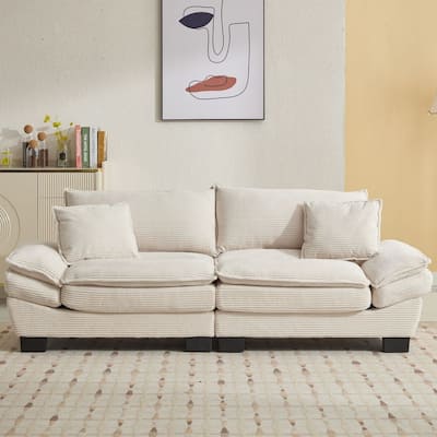Corduroy Upholstered Deep Seat Sofa