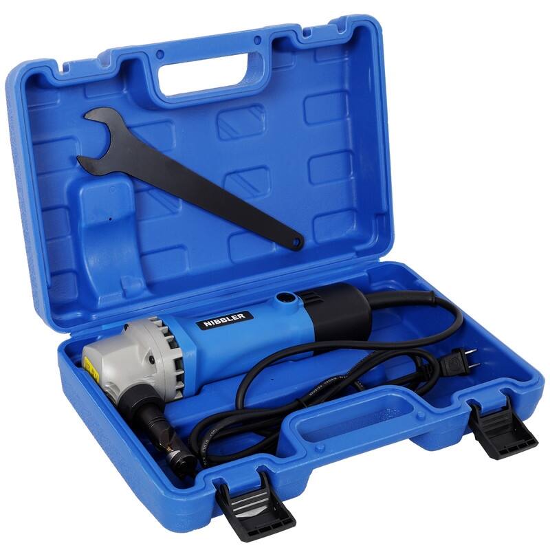Electric Sheet Metal Nibbler 16 Gauge Precision Metal Cutting Tool,360° Rotation Electric Cutter - Blue