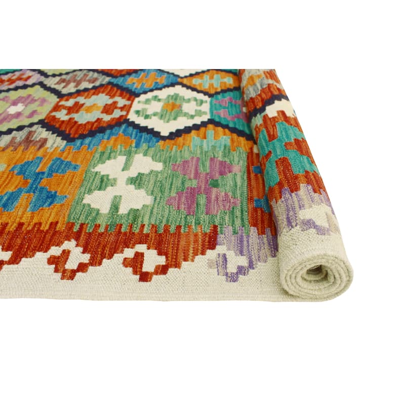 Flatweave Wakler Red/Ivory Rug - 5'7" x 7'11"