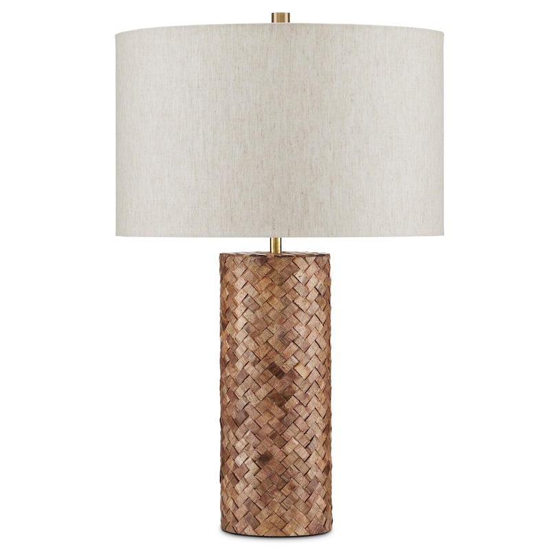 Currey & Company Meraki Wood Table Lamp - 26.75"h x 17"dia