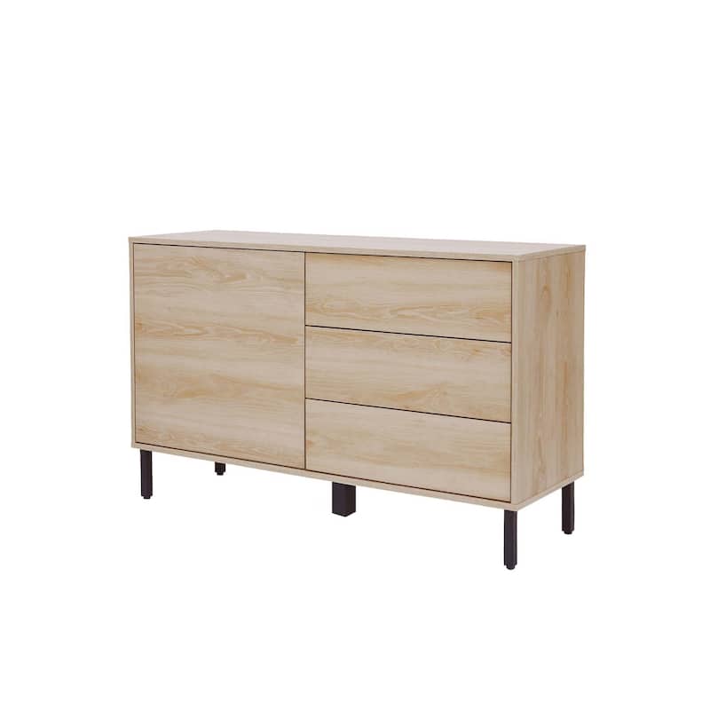 Teamson Home Cairo 3 Drawer Sideboard, Oak - 47.5"L x 15.75"W x 29.75"H