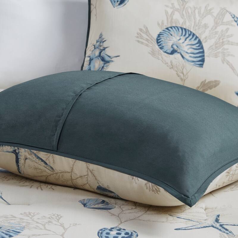 GDF Studio - Bayside 7-Piece Cotton Sateen Comforter Set with Decorative Pillows