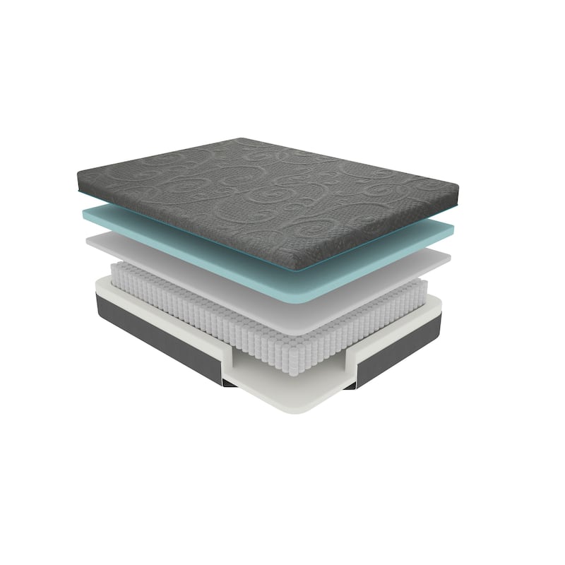 11-inch Full Size Bed Mattress Gel-Infused Memory Foam Hybrid Mattress, Dark Gray, Mattress in a Box