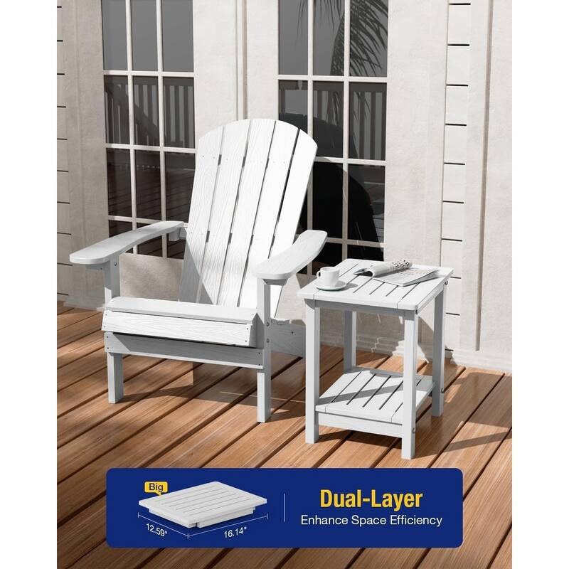 WINSOON HIPS All Weather Table Adirondack Square Side Table