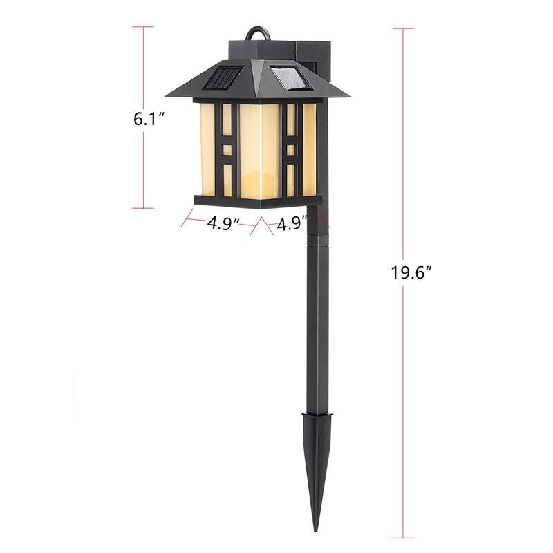 Soltoostar 2 Pack/4 Pack Solar Black LED Pathway Light