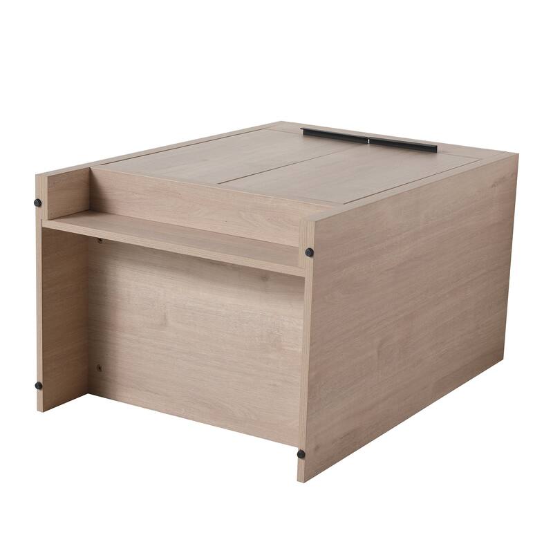 Freestanding Plywood Bathroom Vanity Set in Plain Light Oak with Integrated Sink