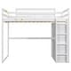 preview thumbnail 12 of 29, Full Size Wood Loft Bed with Built-in Wardrobe and Storage Shelves and Led Light