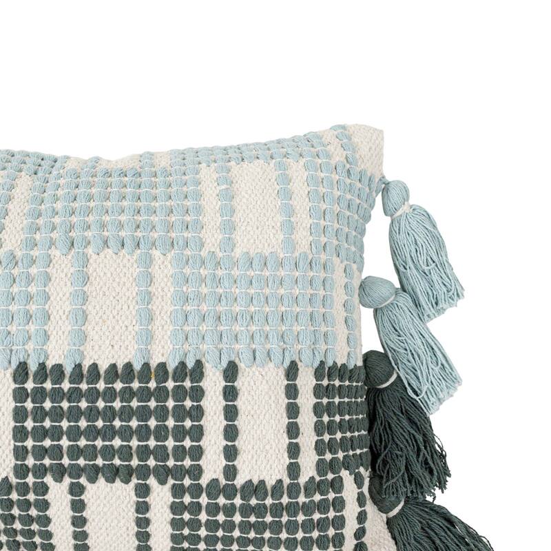 Foreside Home & Garden Tasseled Lumbar Filed Pillow