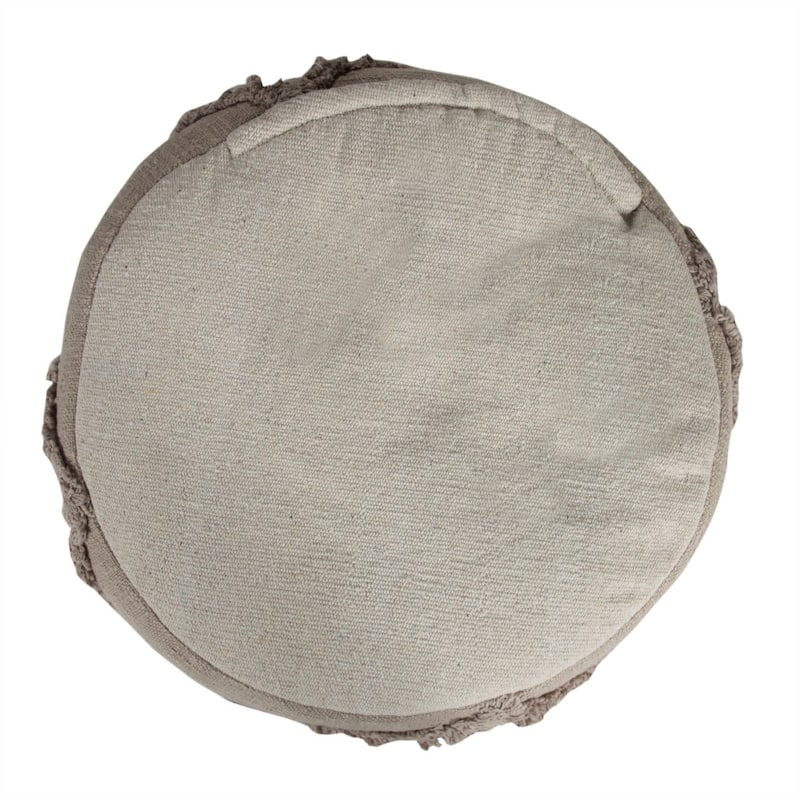 18-Inch Cotton Cylinder Pouf Ottoman for Floor Seating and Footrest