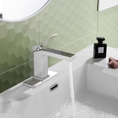6.1"H Solid Brass Single-handle Bathroom Sink Faucet With Pop-up Drain Assembly