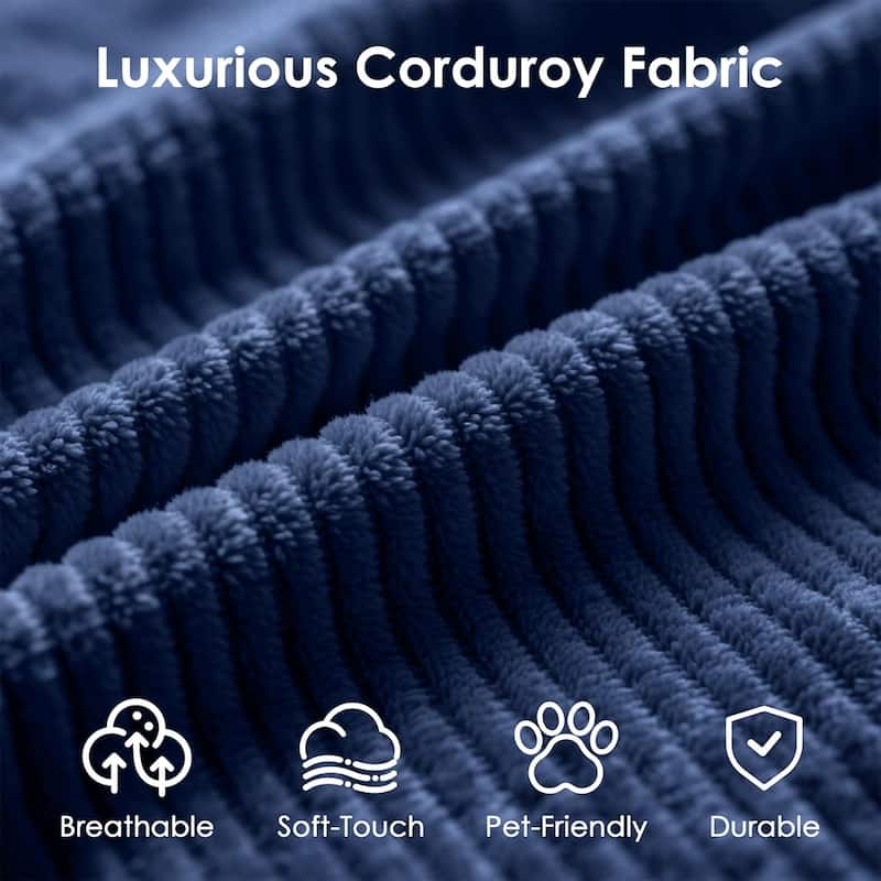 Convertible Sleeper Sofa Bed, 78.5" Corduroy Foldable Loveseat Sofa, King Size Floor Mattress Couch, No Assembly Required