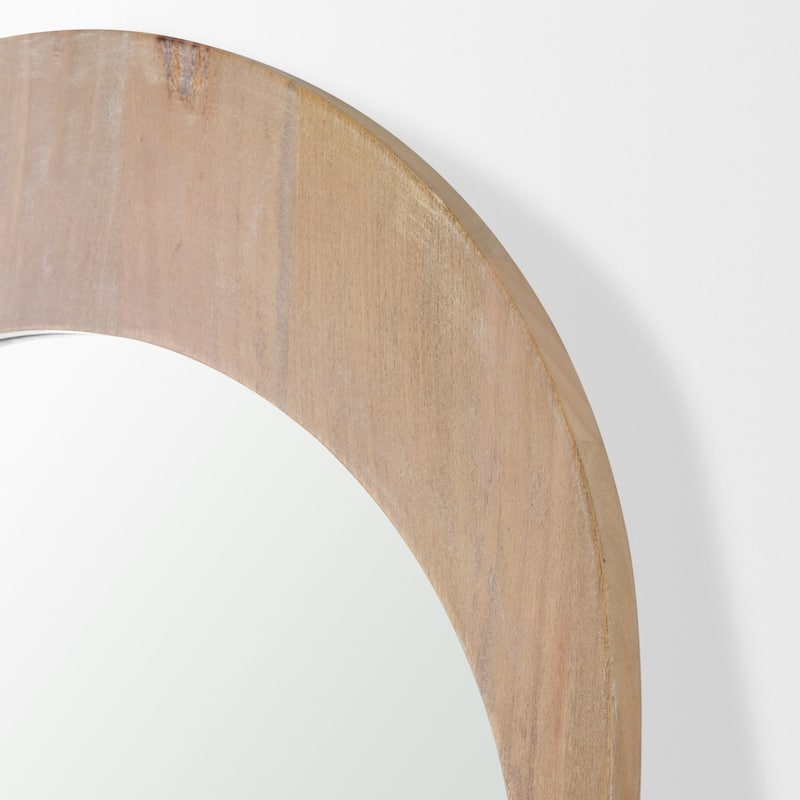 Celeste Dark Brown Wood Arched Floor Mirror