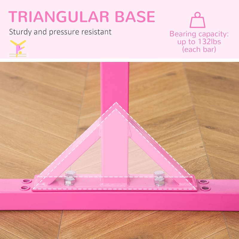 Qaba Double Horizontal Bars, Junior Gymnastic Training Parallel Bars with Double-locking System