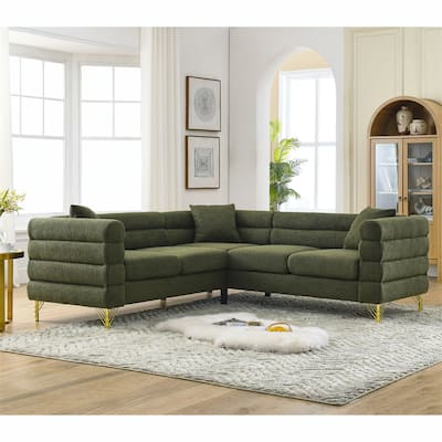 81.5" Oversized 5-Seater L-Shaped Sectional Corner Sofa w/ 3 Cushions