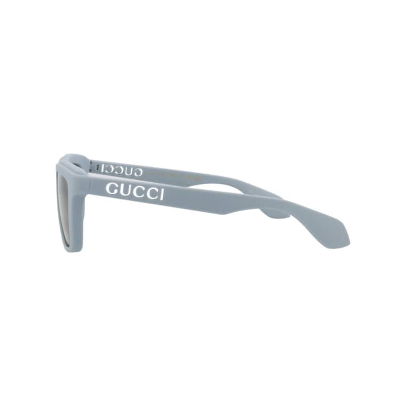 Gucci Square-Frame Injection Sunglasses, Bottle Green Lens, Matte Solid Dusty Light Blue Frame