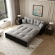 preview thumbnail 1 of 12, 74.8" Queen Pull Out Sofa Bed with Tufted Design and 2 Pillows Grey
