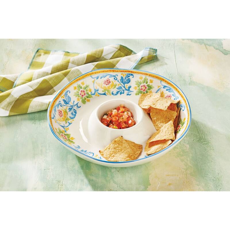Capri Chip And Dip Appetizer Serving Dish Bowl