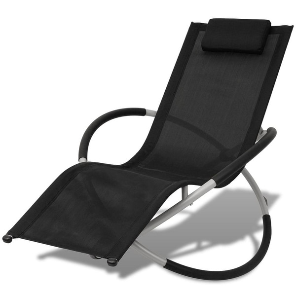 vidaXL Outdoor Geometrical Sun Lounger Steel Black and Gray