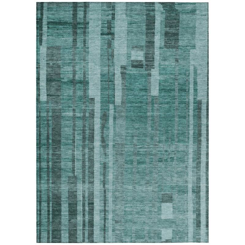 HomeRoots Striped Transitional Rectangle Outdoor Rug