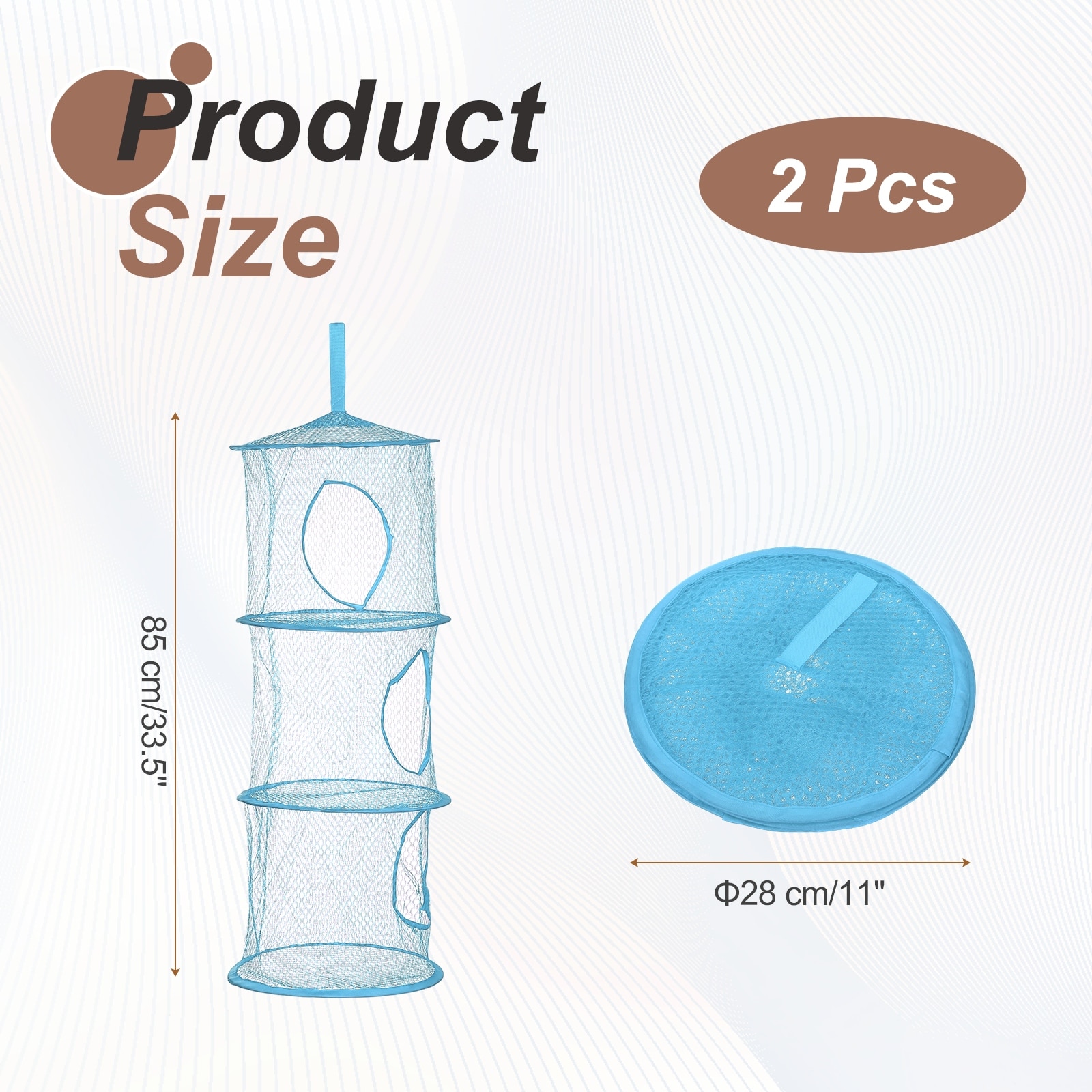 Mesh Hanging Storage Basket, Foldable Storage Organizer with Compartments Space Saver Bags