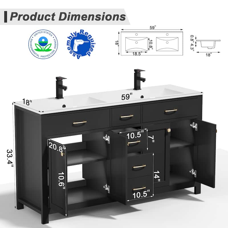 Sink Bathroom Vanity with Counter Top Set
