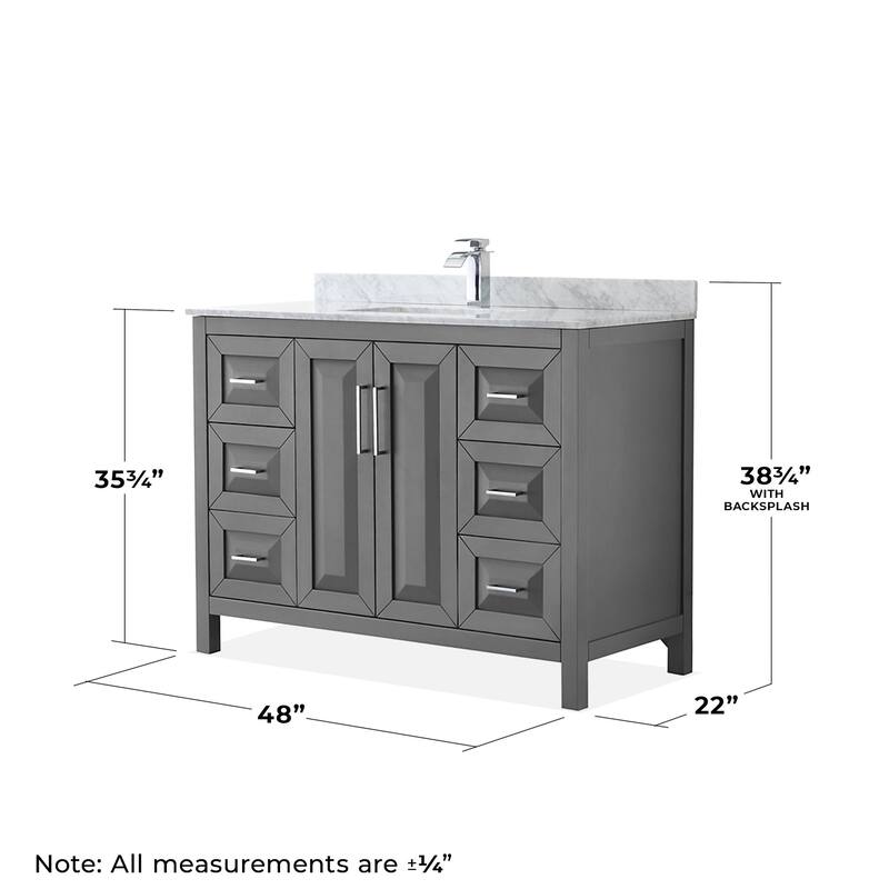 Wyndham Collection Daria 48" Free Standing Single Vanity Set with MDF