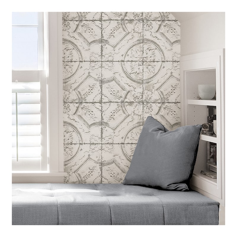 Newport Tin Tile Peel & Stick Wallpaper - 198in x 20.5in x 0.025in