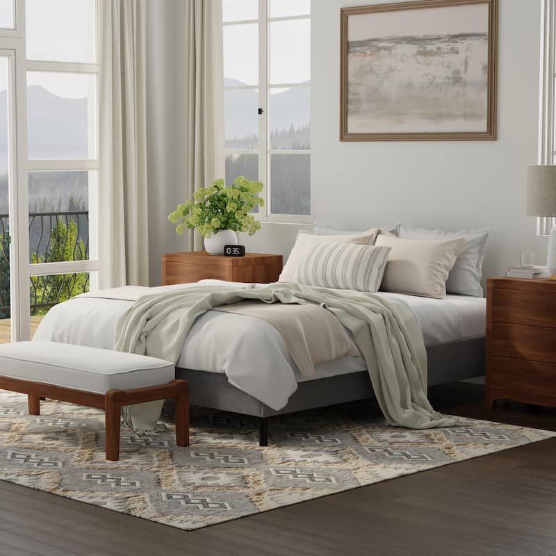 Black and Gray Twin XL Bed Foundation with Universal Compatibility