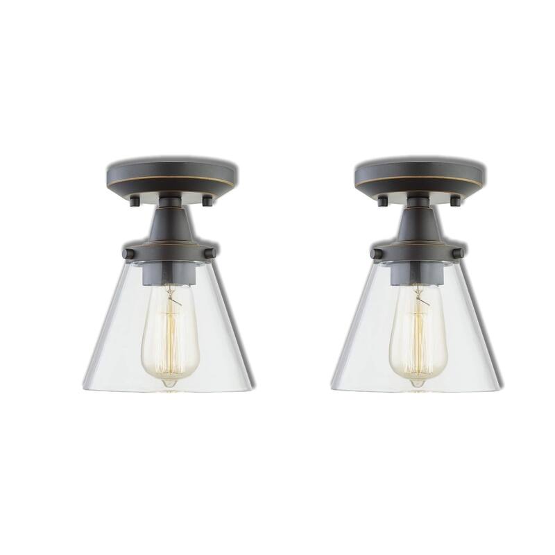 2-Pack Semi Flush Mount Ceiling Light Fixture - Oil Rubbed Bronze - Oil Rubbed Bronze